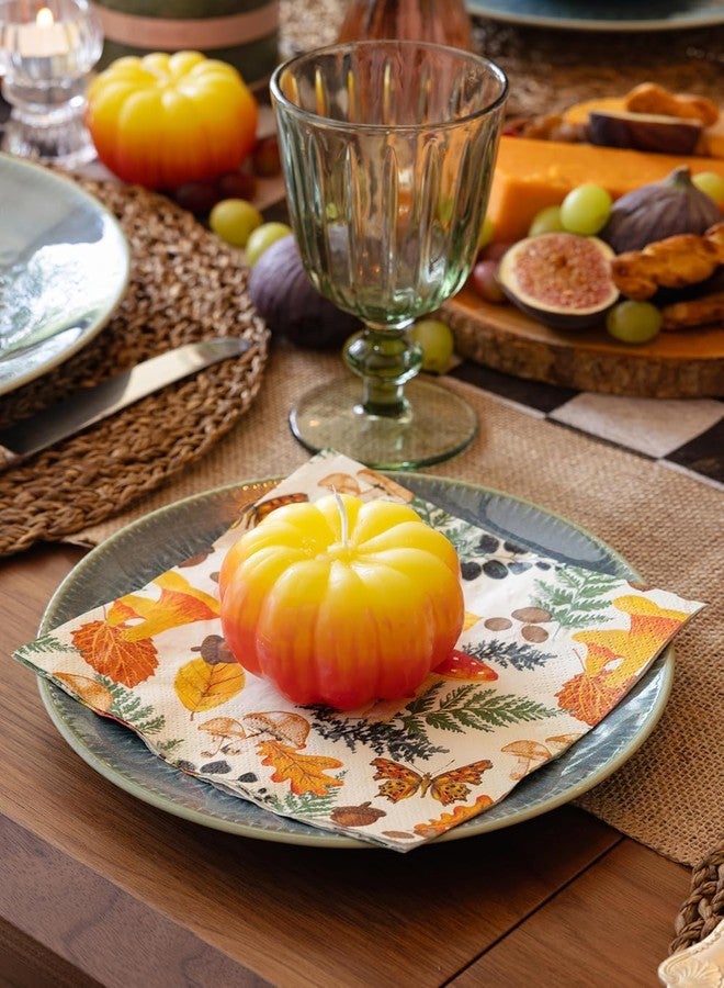 توكينج تيبلز مناديل ورقية للاستخدام مرة واحدة من توكينج تيبلز - ١٠٠ منديل - صنع في الولايات المتحدة الأمريكية - طبقتان - قابلة لإعادة التدوير - مناديل ورقية كبيرة الحجم - مناديل مزخرفة بنقوش خريفية - مناديل عيد الشكر - مناديل حصاد - مناديل فطر الغابة - مناديل عيد الميلاد - Image 5